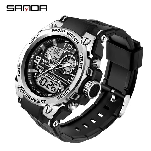 SANDA 2023 Top Brand Men&#39;s Watches 5ATM Waterproof Sport Military Wristwatch Quartz Watch for Men Clock Relogio Masculino 6024