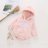 2021 New Cute BABY Newborn Baby Boy Girl Clothes Long Sleeve Hoddies Bear Zipper Baby Romper Clothes Autumn Winter Wear 0-18M