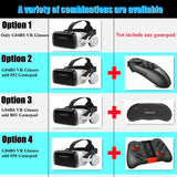 G04BS Wireless VR Glasses 3D Virtual Reality Box Google Cardboard Stereo Mic Headset Helmet for 4.7-7.2&quot; Smartphone+Joystick