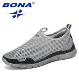 BONA Men Breathable Casual Shoes Krasovki Mocassin Basket Homme Comfortable Sneakers Shoes Chaussures Pour Hommes Mesh Shoe