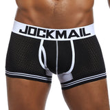 JOCKMAIL Boxers Elasticity Mesh Underwear Men Boxers Homme Cueca Boxer Shorts Sexy Mens Pouch Boxers Male Underpants Gay Pantie