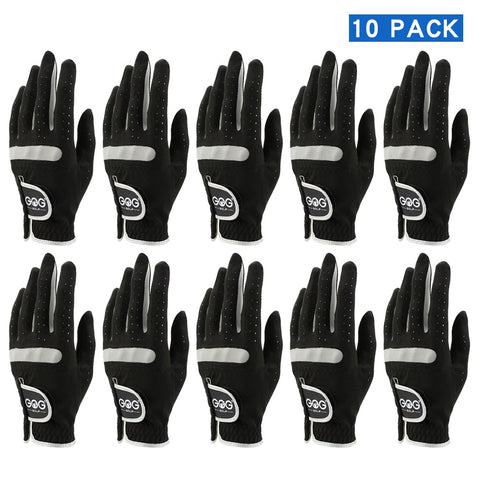 Pack of 10 PCS Men&#39;s Golf Gloves Breathable Black Soft Fabric Brand GOG Golf Glove Left Hand Drop Ship