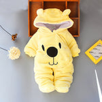 2021 Autumn Winter Baby Romper Baby Girls Cotton Hooded Overalls For Baby Boys Rompers Infant Jumpsuit Kids Newborn Baby Clothes