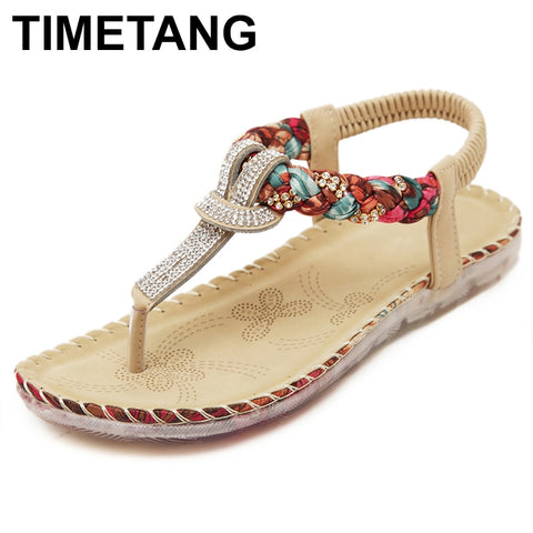 TIMETANG Women Sandals Bohemia Women Casual Shoes Sexy Beach Summer Girls Flip Flops Gladiator Fashion Cute Women Flats Sandals