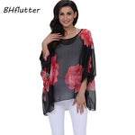 BHflutter Elegant Chic Chiffon Blouses Women New Fashion Batwing Casual Summer Tops Tunic Boho Style Beach Shirts Chemise Femme