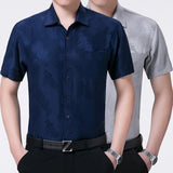 Silk Short Sleeved Shirt, Men&#39;s Thin Summer Pure Color 95% Silk Shirt