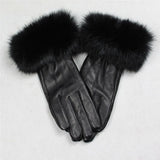 Brand Touch Screen Genuine Leather Gloves for Women Winter Warm Rabbit Fur Gloves Ladies Elegant Leather Gloves High Quality