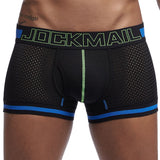 JOCKMAIL Boxers Elasticity Mesh Underwear Men Boxers Homme Cueca Boxer Shorts Sexy Mens Pouch Boxers Male Underpants Gay Pantie