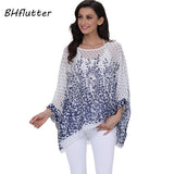 BHflutter Elegant Chic Chiffon Blouses Women New Fashion Batwing Casual Summer Tops Tunic Boho Style Beach Shirts Chemise Femme