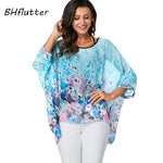 BHflutter Elegant Chic Chiffon Blouses Women New Fashion Batwing Casual Summer Tops Tunic Boho Style Beach Shirts Chemise Femme