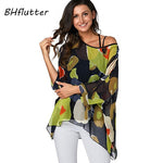 BHflutter Elegant Chic Chiffon Blouses Women New Fashion Batwing Casual Summer Tops Tunic Boho Style Beach Shirts Chemise Femme