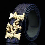 Liva Girl Hot Sale Business Men&#39;s Belts PU Leather Dragon Pattern Buckle Belt Waistbands Fashion Accessories Male Ceinture Gifts