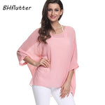 BHflutter Elegant Chic Chiffon Blouses Women New Fashion Batwing Casual Summer Tops Tunic Boho Style Beach Shirts Chemise Femme