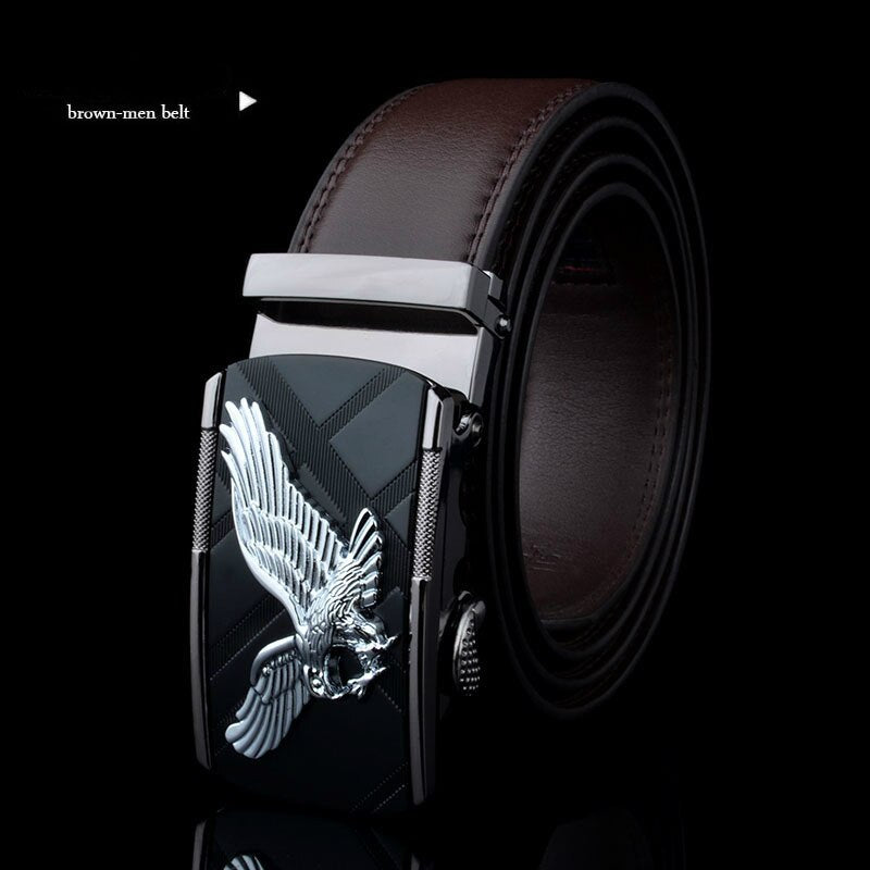 Men's Fashion Automatic Buckle Leather Luxury Designer Belt Waist Stra