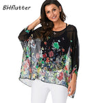 BHflutter Elegant Chic Chiffon Blouses Women New Fashion Batwing Casual Summer Tops Tunic Boho Style Beach Shirts Chemise Femme