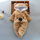 2021 Autumn Winter Baby Romper Baby Girls Cotton Hooded Overalls For Baby Boys Rompers Infant Jumpsuit Kids Newborn Baby Clothes