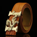 Liva Girl Hot Sale Business Men&#39;s Belts PU Leather Dragon Pattern Buckle Belt Waistbands Fashion Accessories Male Ceinture Gifts