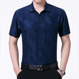 Silk Short Sleeved Shirt, Men&#39;s Thin Summer Pure Color 95% Silk Shirt