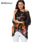 BHflutter Elegant Chic Chiffon Blouses Women New Fashion Batwing Casual Summer Tops Tunic Boho Style Beach Shirts Chemise Femme