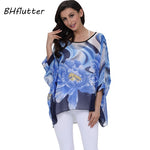 BHflutter Elegant Chic Chiffon Blouses Women New Fashion Batwing Casual Summer Tops Tunic Boho Style Beach Shirts Chemise Femme