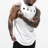 European And American Men&#39;s Fitness Sleeveless Running Sports GYM Stitching Waistcoat WOLF Vest Hot in Summer