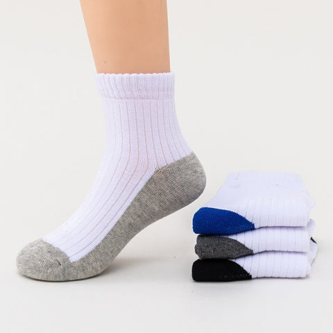 Pure Cotton Soft White Student Socks Breathable Absorbing Sweat Sport Socks Boys Girls Quality Socks 4Pairs/Lot Size 16-24cm