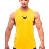 Bodybuilding Tank Tops Men Sports Sleeveless shirt Muscle guys Vest Fitness Drop Armhole Solid Tops Tees Cotton Gym Singlets