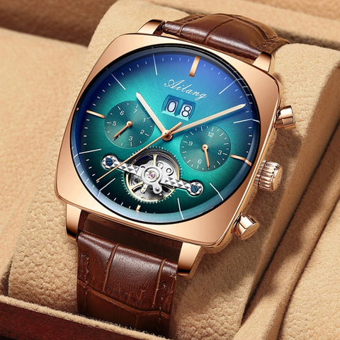 2022AILANG famous brand watch montre automatique luxe chronograph Square Large Dial Watch Hollow Waterproof mens fashion watches