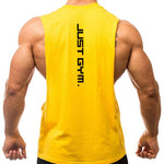 Brand Just Gym Clothing Fitness Mens Sides Cut Off T-shirts Dropped Armholes Bodybuilding Tank Tops Workout Sleeveless Vest