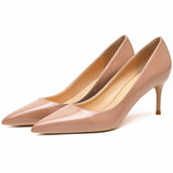 KATELVADI Beige Women&#39;s Shoes Patent Leather Shoes Woman High Heel Fashion 6.5CM High Heel shoes,K-323