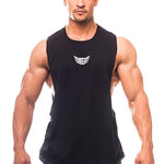 Bodybuilding Tank Tops Men Sports Sleeveless shirt Muscle guys Vest Fitness Drop Armhole Solid Tops Tees Cotton Gym Singlets