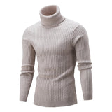 Autumn Winter Men&#39;s Turtleneck Sweater Men&#39;s Knitting Pullovers Rollneck Knitted Sweater Warm Men Jumper Slim Fit Casual Sweater