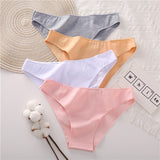 4PCS/Set Women&#39;s cotton briefs Sexy Low Waist Female Underpants Elasticity Comfortable Underwear Women&#39;s panties Lingerie M-XXL