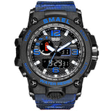 SMAEL Watches For Men 50M Waterproof Clock Alarm reloj hombre 1545D Dual Display Wristwatch Quartz Military Watch Sport New Mens