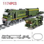 City High-Tech Train Harmony High-speed Rail Electric Motor Military Car Building Blocks RC Track Bricks Kid Toy