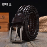 New Braided Belt for Men&#39;s Woven Belt Luxury Genuine Leather Cow Straps Hand Knitted Designer Men for Jeans Girdle Male Belts