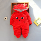 2021 Autumn Winter Baby Romper Baby Girls Cotton Hooded Overalls For Baby Boys Rompers Infant Jumpsuit Kids Newborn Baby Clothes