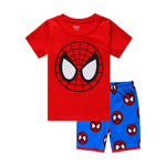 Summer Children Pajamas Short Sleeve T Shirt+Shorts Sets Kid Pyjamas Boy Girl Pijamas Cartoon Spiderman Elsa Baby Sleepwear Suit