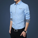 New men&#39;s long sleeve shirt men&#39;s youth slim non-iron shirt thin casual cotton shirt