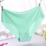 Women Seamless Panties Ice Silk Underwear Ruffle Panties Underpants Sexy Lingerie Seamless Smooth Briefs