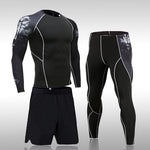 Men&#39;s Running Sports Suit MMA Rashgard Male Quick Drying Sportswear Compression Clothing Fitness Training Kit Thermal Underwear