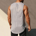 Muscleguys Gym Tank Top Men Bodybuilding Singlet Fitness Stringer Sleeveless Shirt Mesh Quick Dry Clothing Sportwear Muscle Vest