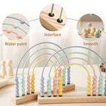 Children Wooden Montessori Abacus Toys Set Kids Early Math Learning Toy Counting Calculating Beads Abacus Intelligence Game Gift