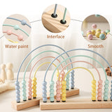 Children Wooden Montessori Abacus Toys Set Kids Early Math Learning Toy Counting Calculating Beads Abacus Intelligence Game Gift