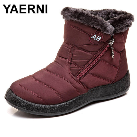 YAERNIWomen Boots 2019 New Waterproof Snow Boots For Winter Shoes Women Casual Lightweight Ankle Botas Mujer Warm Winter Boots