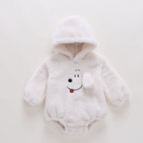 2021 New Cute BABY Newborn Baby Boy Girl Clothes Long Sleeve Hoddies Bear Zipper Baby Romper Clothes Autumn Winter Wear 0-18M