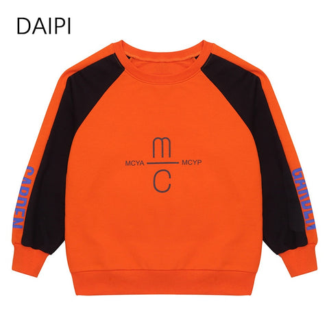 Korean Style Boys Clothes O-neck Letter Long Sleeve Kids Clothes Hoodie 2023 Spring Autumn Trend 5-13 Year Old Clothes for Teens