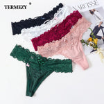 TERMEZY Women Sexy Lace Panties Low-waist Underwear Thong Female G String Breathable Lingerie Temptation Embroidery Intimates