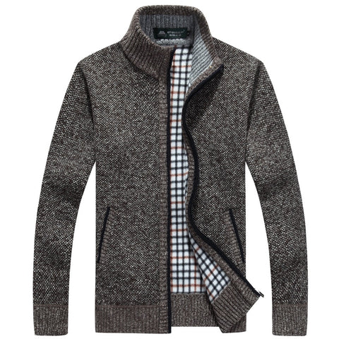 2022 Autumn Winter Men&#39;s Sweater Coat Faux Fur Wool Sweater Jackets Men Zipper Knitted Thick Coat Warm Casual Knitwear Cardigan