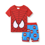 Summer Children Pajamas Short Sleeve T Shirt+Shorts Sets Kid Pyjamas Boy Girl Pijamas Cartoon Spiderman Elsa Baby Sleepwear Suit